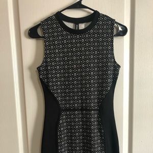 H&M black mini work dress